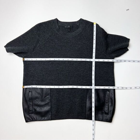 J. Crew Merino Wool Leather Pocket Tee Sz XS - Picture 9 of 10